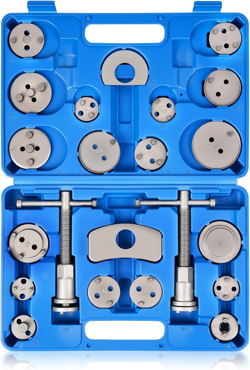 SnelShoppen - Schijfremklauw Zuiger Terugspoelen Tool Kit Set - 22 Stuks Auto, Vrachtwagen en 4x4 Gereedschap met Magnetische Kop en Nauwkeurige Zuige