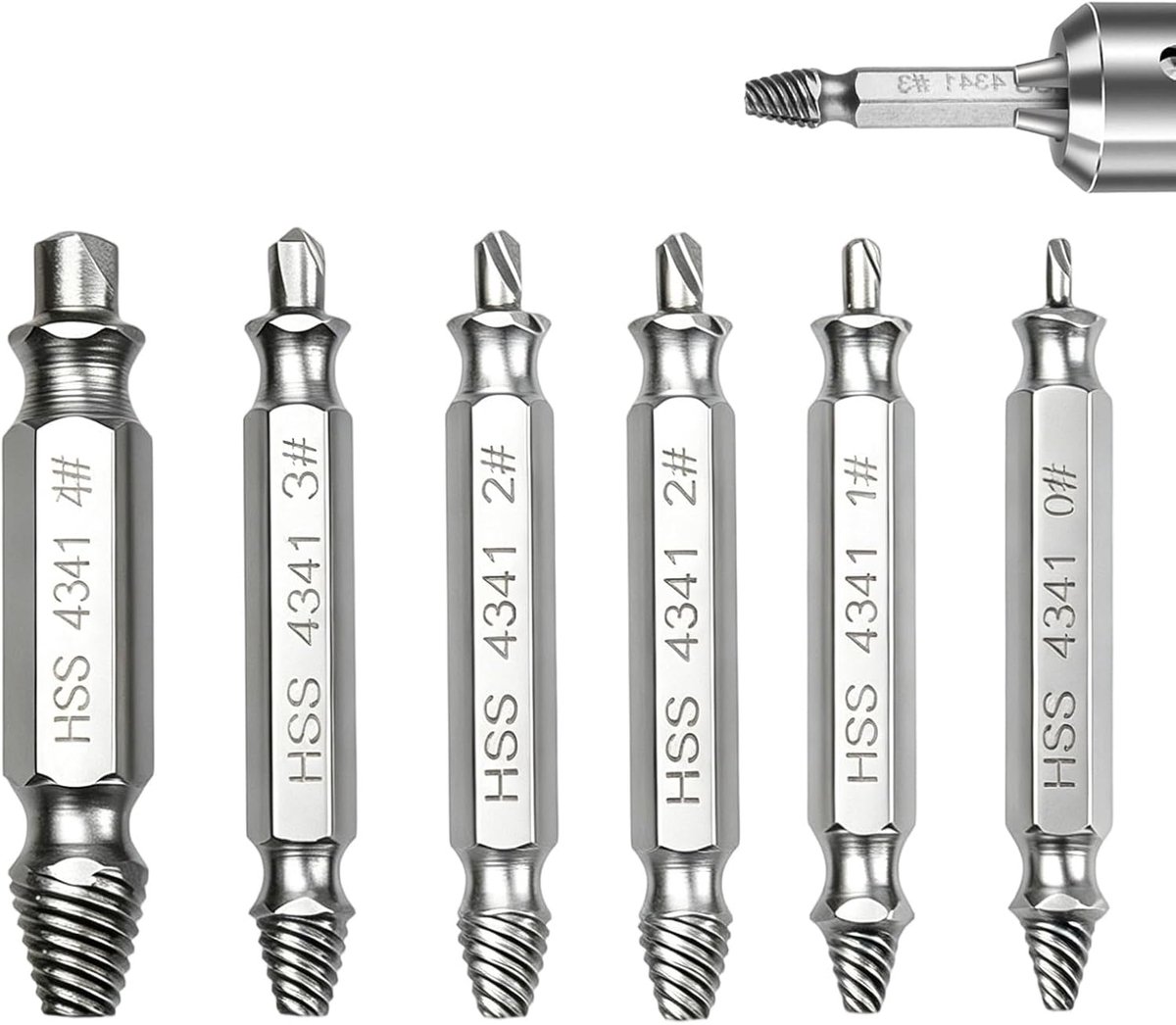 SnelShoppen - Schroevendraaierset 6-delig - 4341 Linkse Schroevendraaierset - Beschadigde Schroeven Extractor voor M3-M18 - Hoogwaardig Staal - Perfec