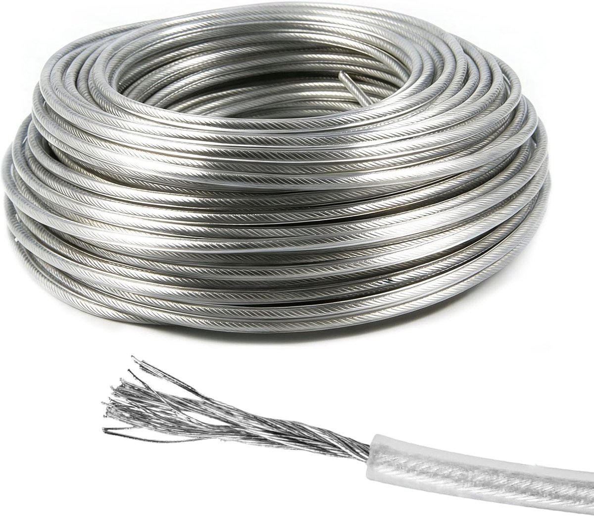 SnelShoppen - Trimmerdraad 2,4 mm x 30 m - Stalen Grastrimmerdraad voor Efficiënt Maaien - Reservendraad voor Bosmaaier en Tuinonderhoud