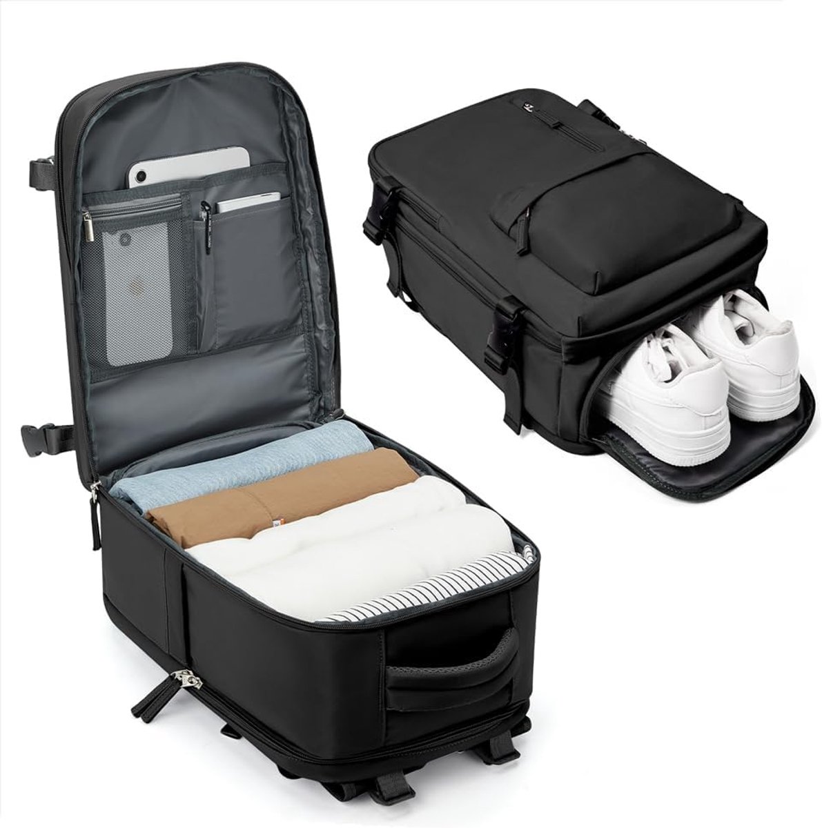 SnelShoppen - Reisrugzak Handbagage 40x30x20 voor Ryanair, Wizzair, Vueling - Waterdichte Klein Rugzak voor Dames en Heren - Geschikt voor 14 inch Lap