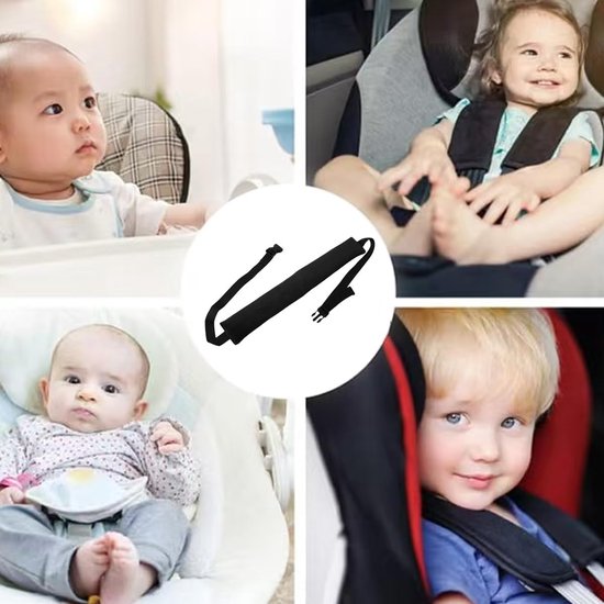 Veiligheidsgordel voor kinderstoel - beschermt baby's - voorkomt vallen - draagbaar - verstelbaar - veiligheidsgordel voor babyzitje - zwart — afbeelding 5
