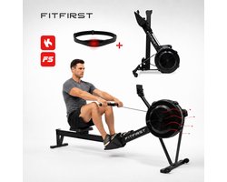 FitFirst® AirRower | Inklapbare roeitrainer met Apps | Roeimachine voor elke lengte en tot 200KG | Professionele Ergometer | 10 Niveaus Luchtweerstand|