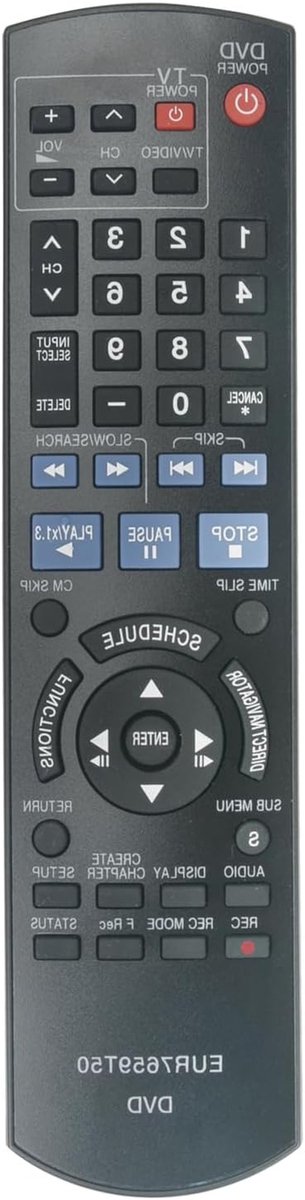 Vervangende afstandsbediening - Universele afstandsbediening - DVD recorder bedienen - Geen programmering nodig - 10 meter bereik - Zwart