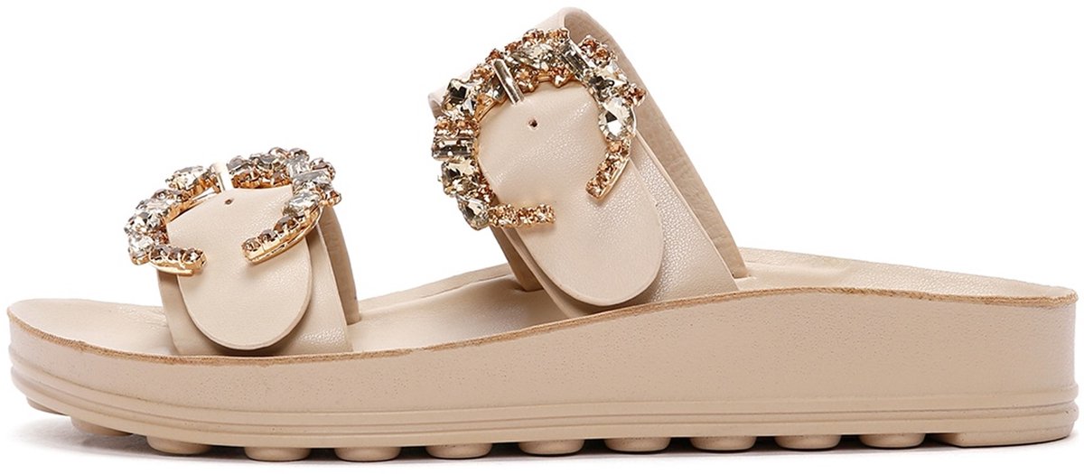 DERIMOD Muiltjes Imitation Leren Muiltjes With Rhinestone Details