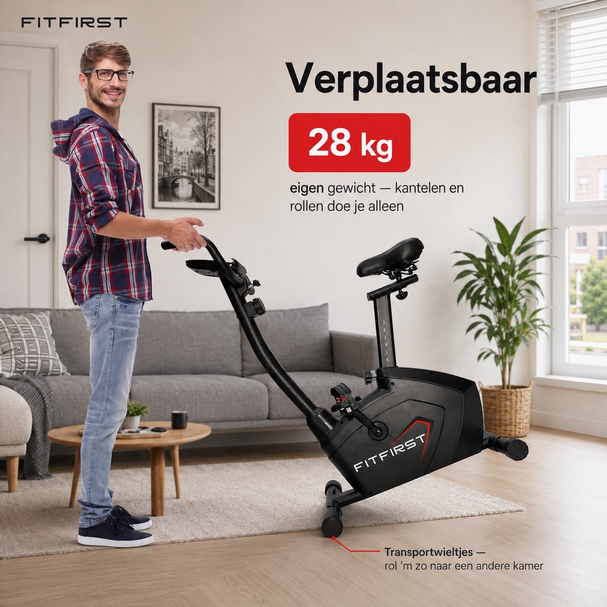FitFirst Hometrainer Rider 5 met Magnetische Weerstand - afbeelding 2