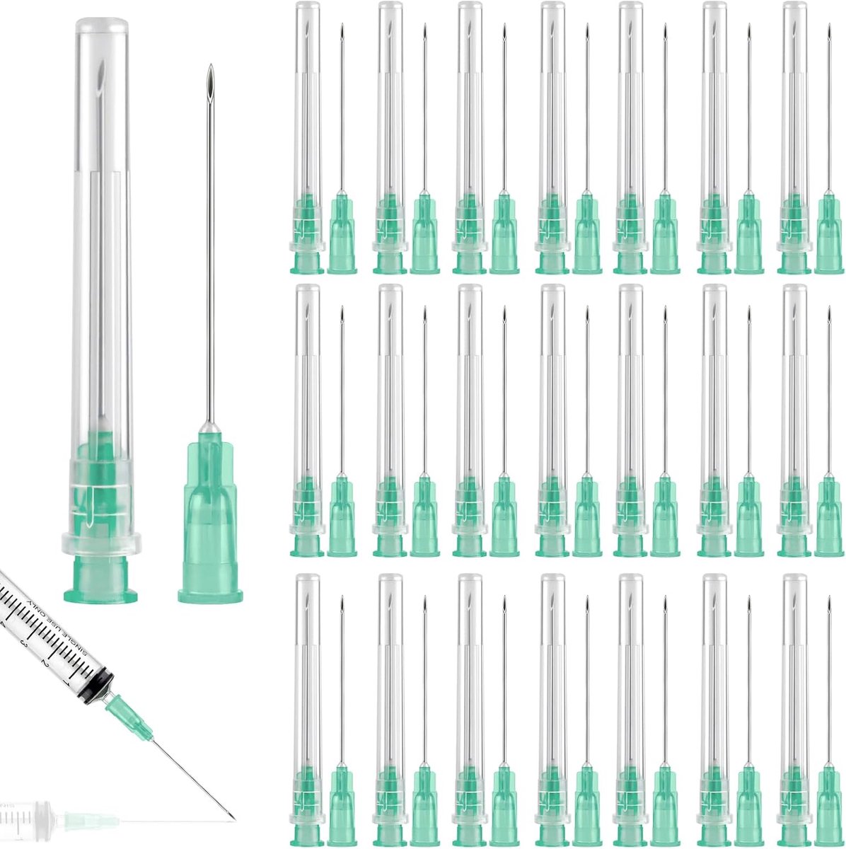 SnelShoppen - 100 Stuks 21G (0.8 x 38mm) RVS Liquid Dispensing Tubes, Individueel Verpakt, Perfect voor Vullen van Vloeistoffen, Hobby, Huishouden, Li