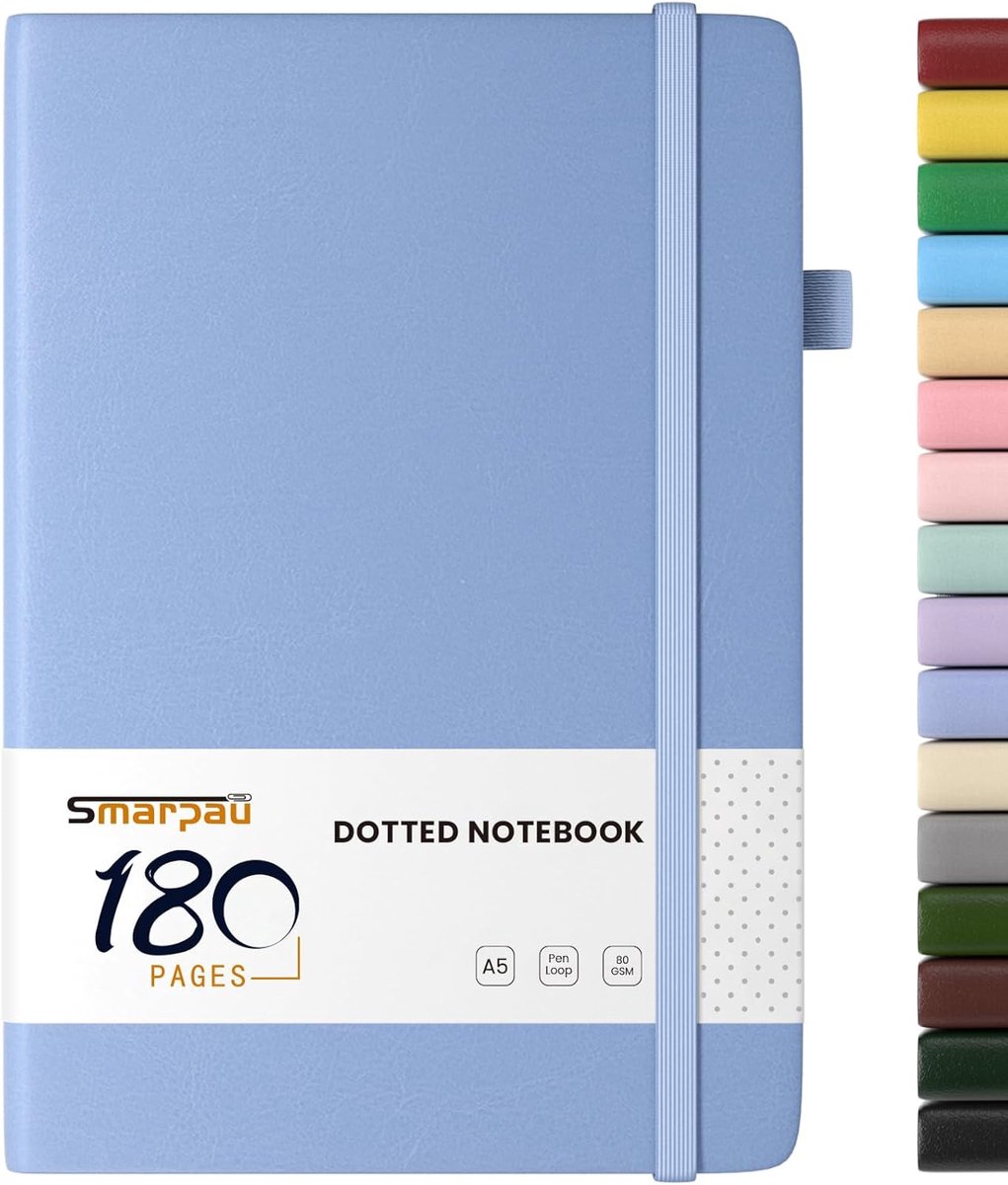 SnelShoppen - A5 hardcover notitieboek met stippen, 180 pagina's premium 80gsm papier, ideaal voor school, werk, journalen en creatief schrijven, dive