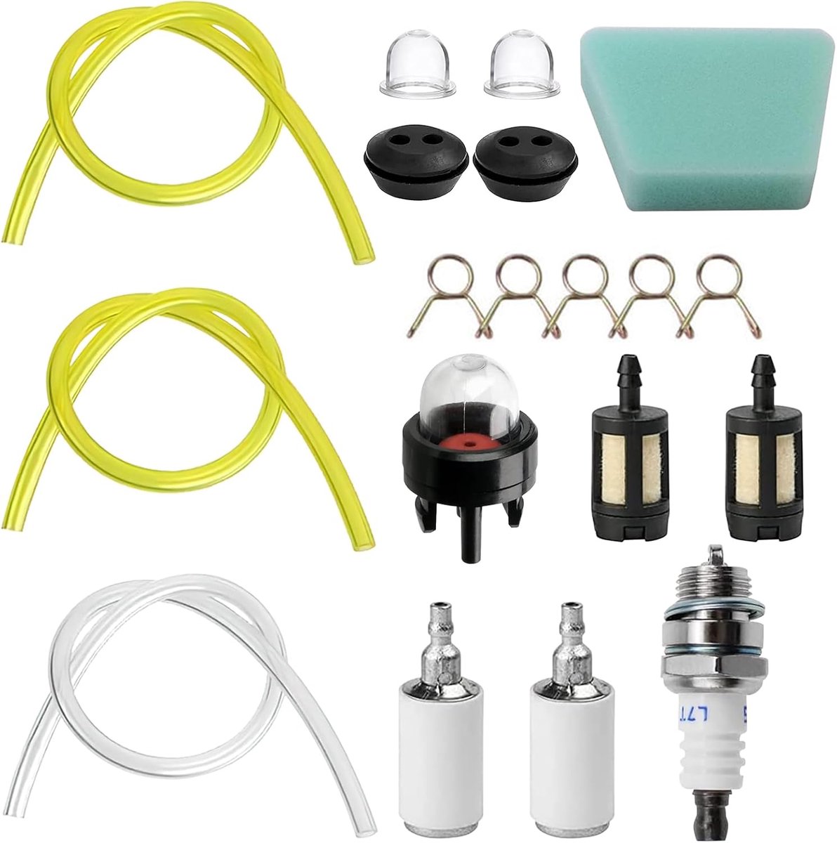 SnelShoppen - Universele Grasmaaier Brandstofslangen Set, 3 Brandstofklemmen, Carburetor Filter Set voor Grasmaaier en Kettingzaag, 3mm, 2mm, Duurzaam