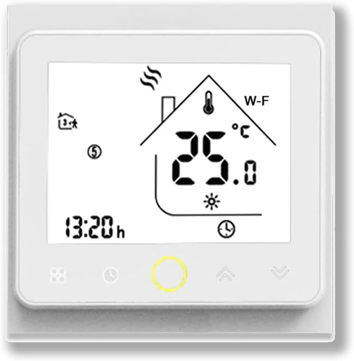 SnelShoppen - 002 Series Wi-Fi Thermostat - Programmeerbare Touchscreen Thermostat voor Verwarming en Airconditioning - Mobiele Afstandsbediening, Com