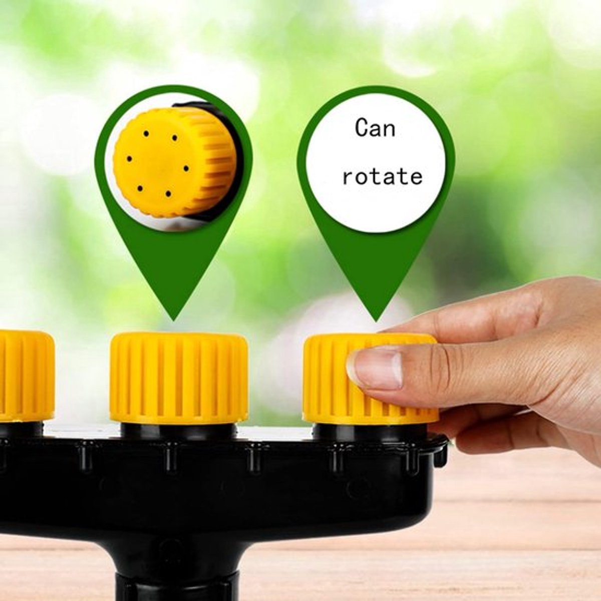Tuin Sproeier met 6 Mistkopjes - Verstelbare Spuitkoppen - ABS Materiaal - Voor Gazon en Bloemperken - Eenvoudige Slangaansluiting - Waterbesparend Ontwerp