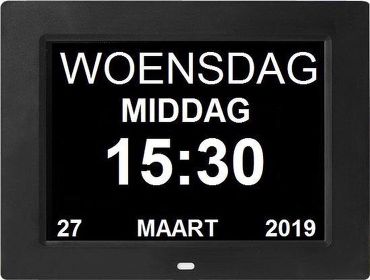 Dementieklok - Klok voor Dementie - Geheugenklok - Dementie klok digitaal - Klok voor Ouderen - Senioren & Alzheimer klok