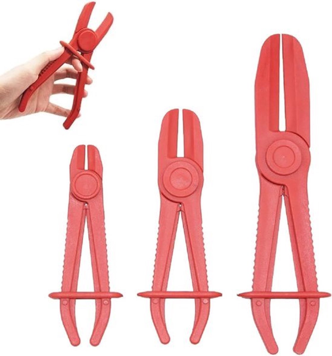 Slang afklemtang set van 3 stuks - 155 mm 185 mm 255 mm - voor koelslangen remmen benzineleidingen