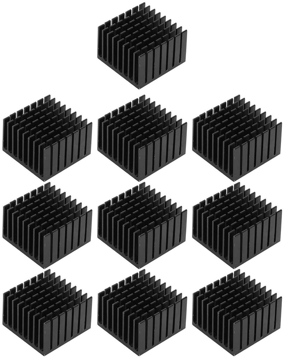 Aluminium Koellichaam - Warmteafvoer - Componenten Koelen - Fijn Tand Ontwerp - 10 Stuks 37mm - Zwart