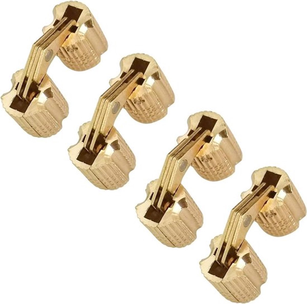 4 stuks 8 mm cilindrisch messing barrel onzichtbaar meubelscharnier