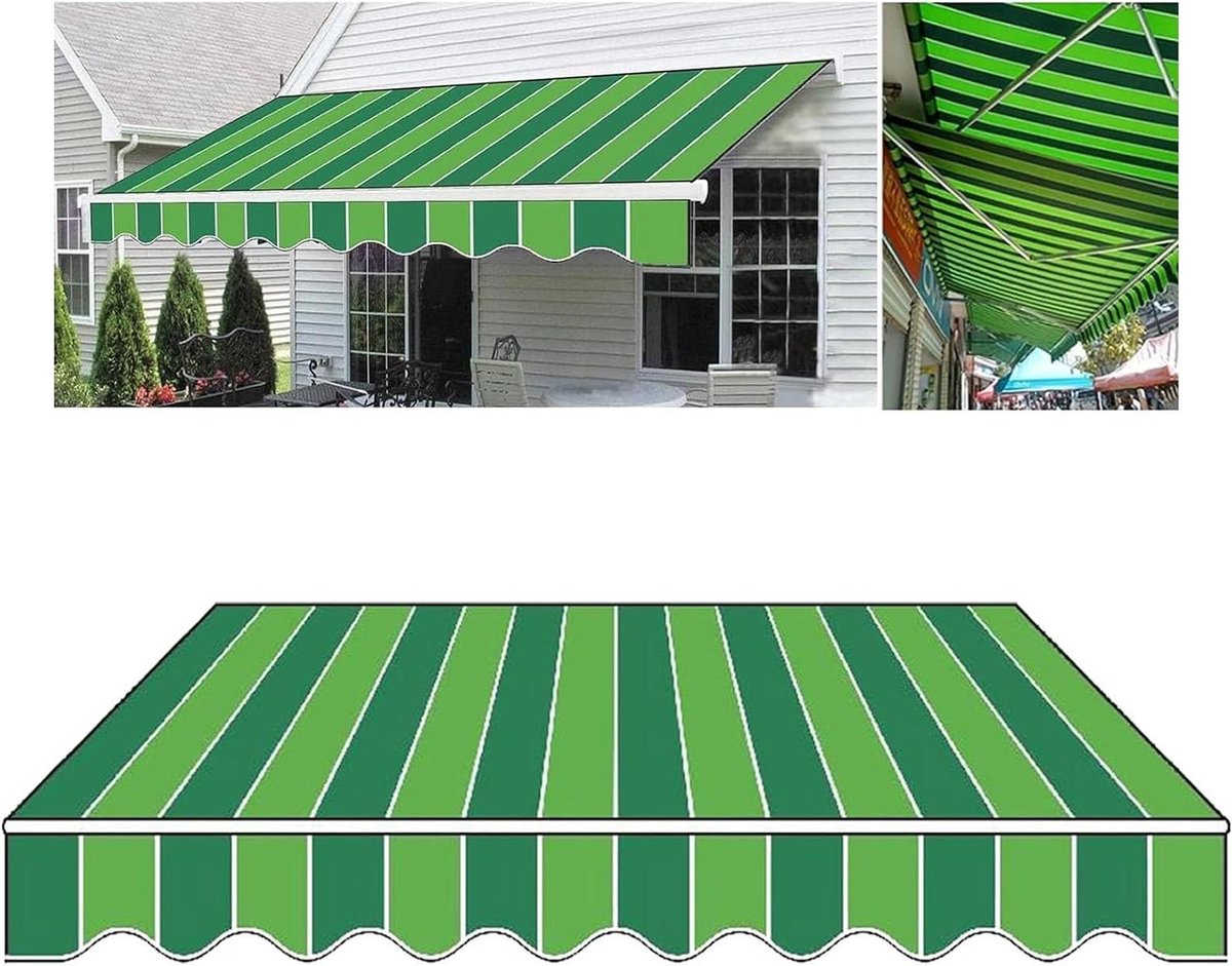 Luifelhoes Polyester - Vervangende stof - Buitenruimte beschermen - Waterdicht UV-bestendig - Universeel - Groen