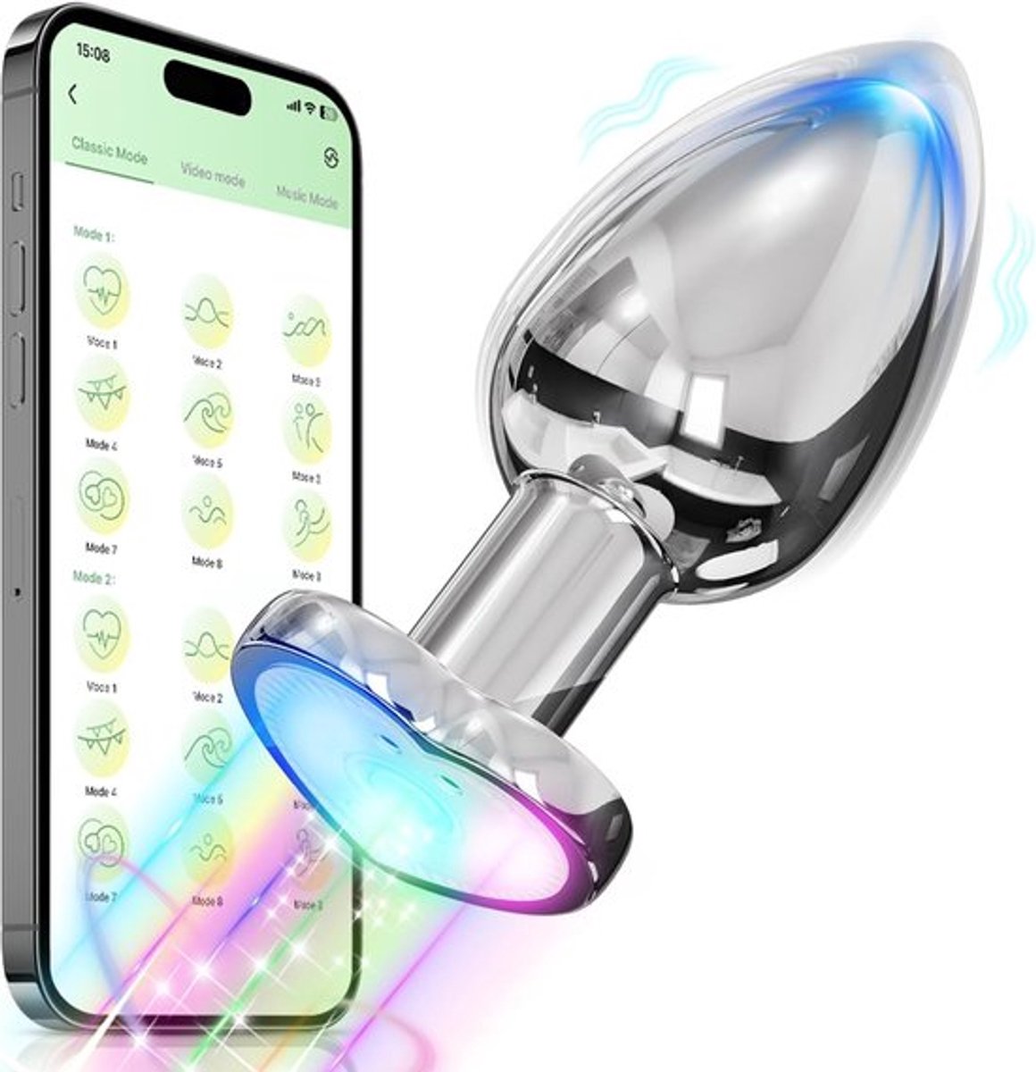 Buttplug seksspeeltje, vibrerende buttplug anaal speeltje, hartvormige buttplug voor koppels met app, anale vibrator met afstandsbediening, anale trainer prostaatmassager, anaal seksspeeltje voor volwassenen (groot formaat)