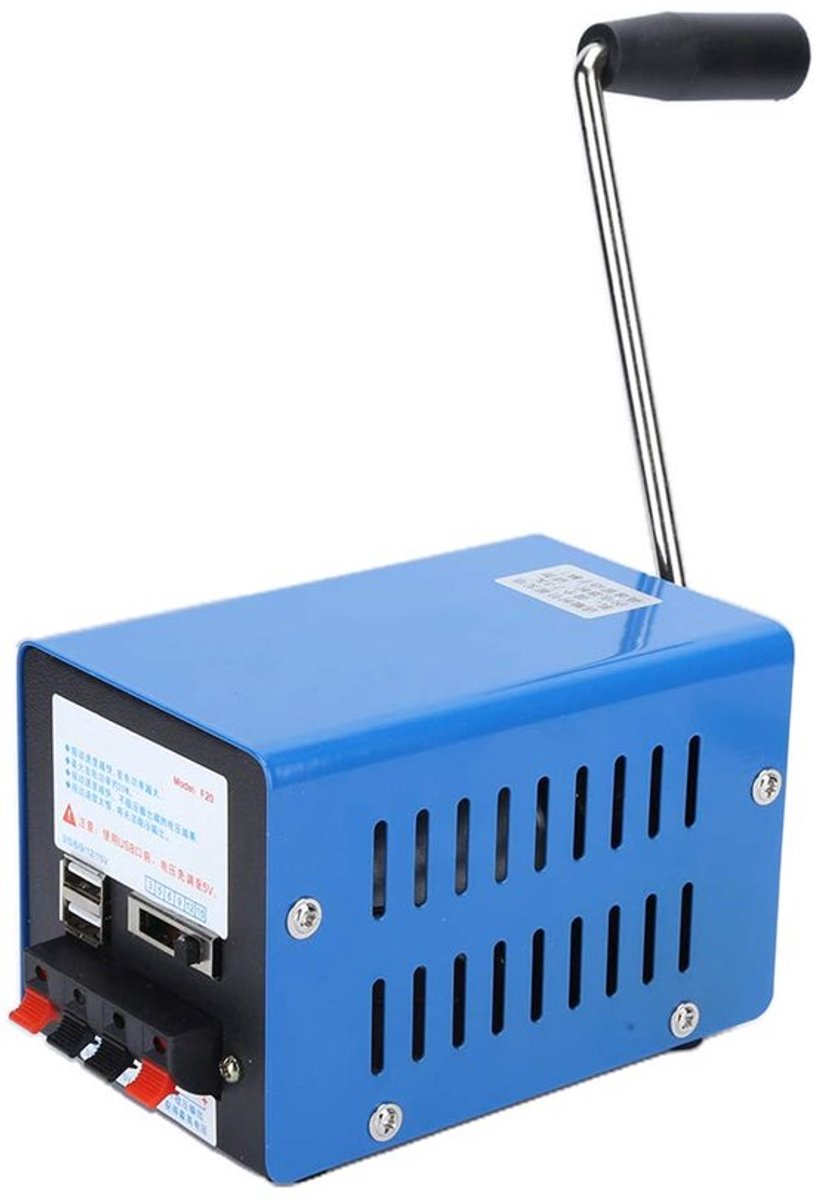 Grote Handcrank Generator, Draagbare Crankgenerator Multifunctionele USB Generator Crank Nood USB Oplader Generator voor Noodoverlevingsexperimenten Stroomvoorziening