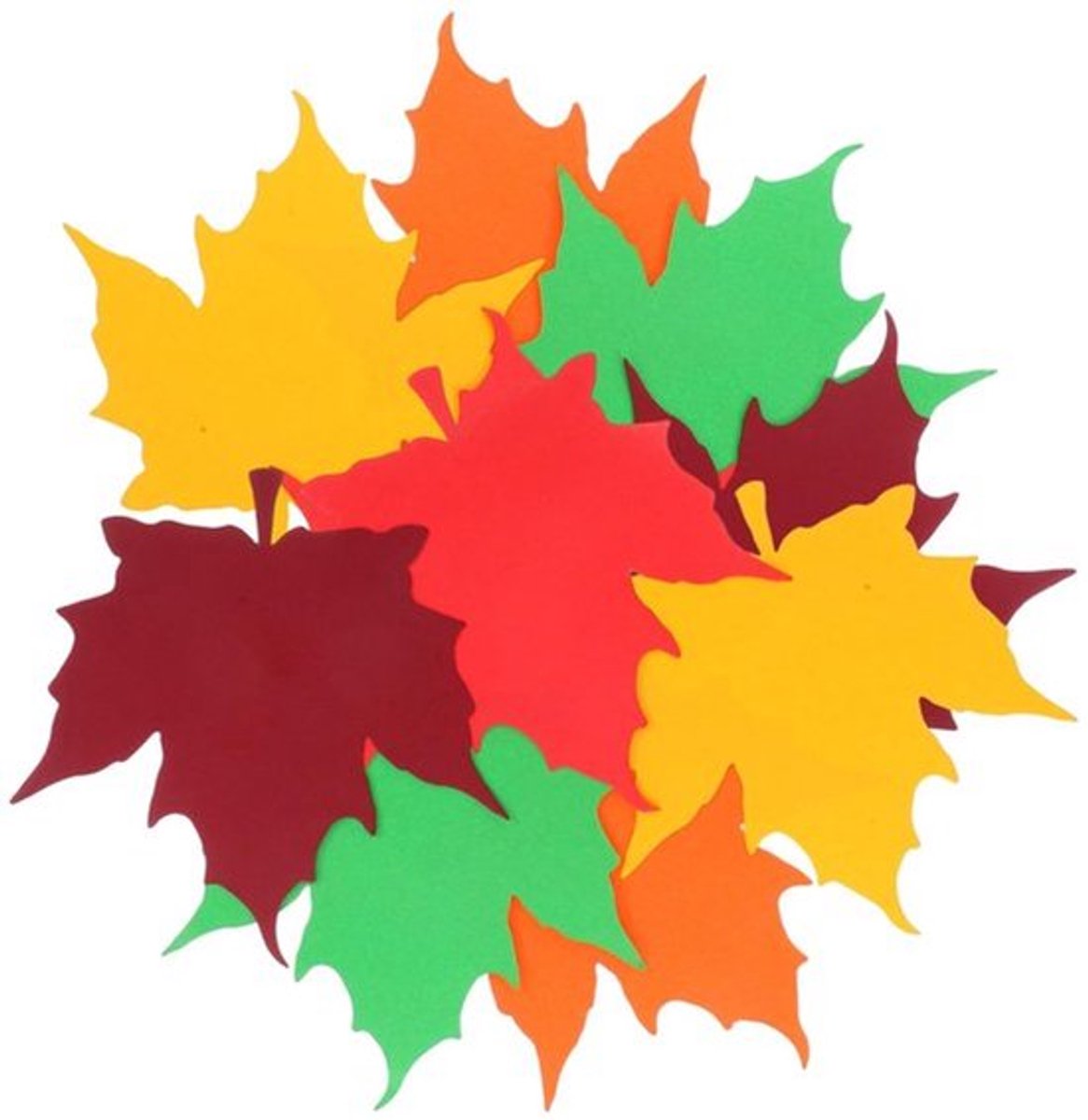 50 Stuks - Thanksgiving Kaarten - Maple Leaf - Decoratieve Papieren Cutouts