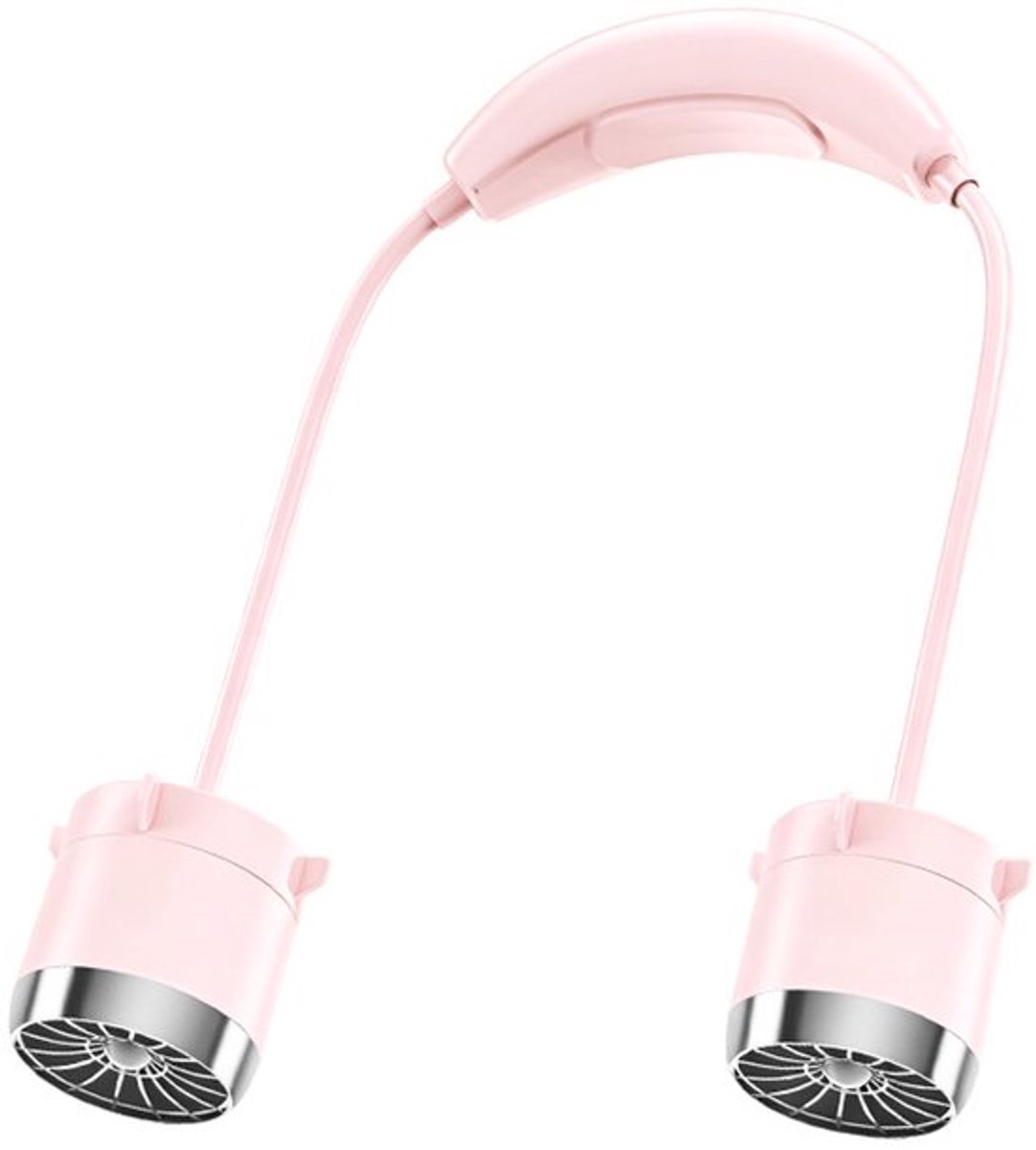 Nekventilator - Mini Draagbare Stofzuiger - USB Oplaadbare Ventilator - 100 Snelheden - Verstelbare Slangen - 800mAh Batterij - Voor Outdoor en Sport - Lichtgewicht - Roze