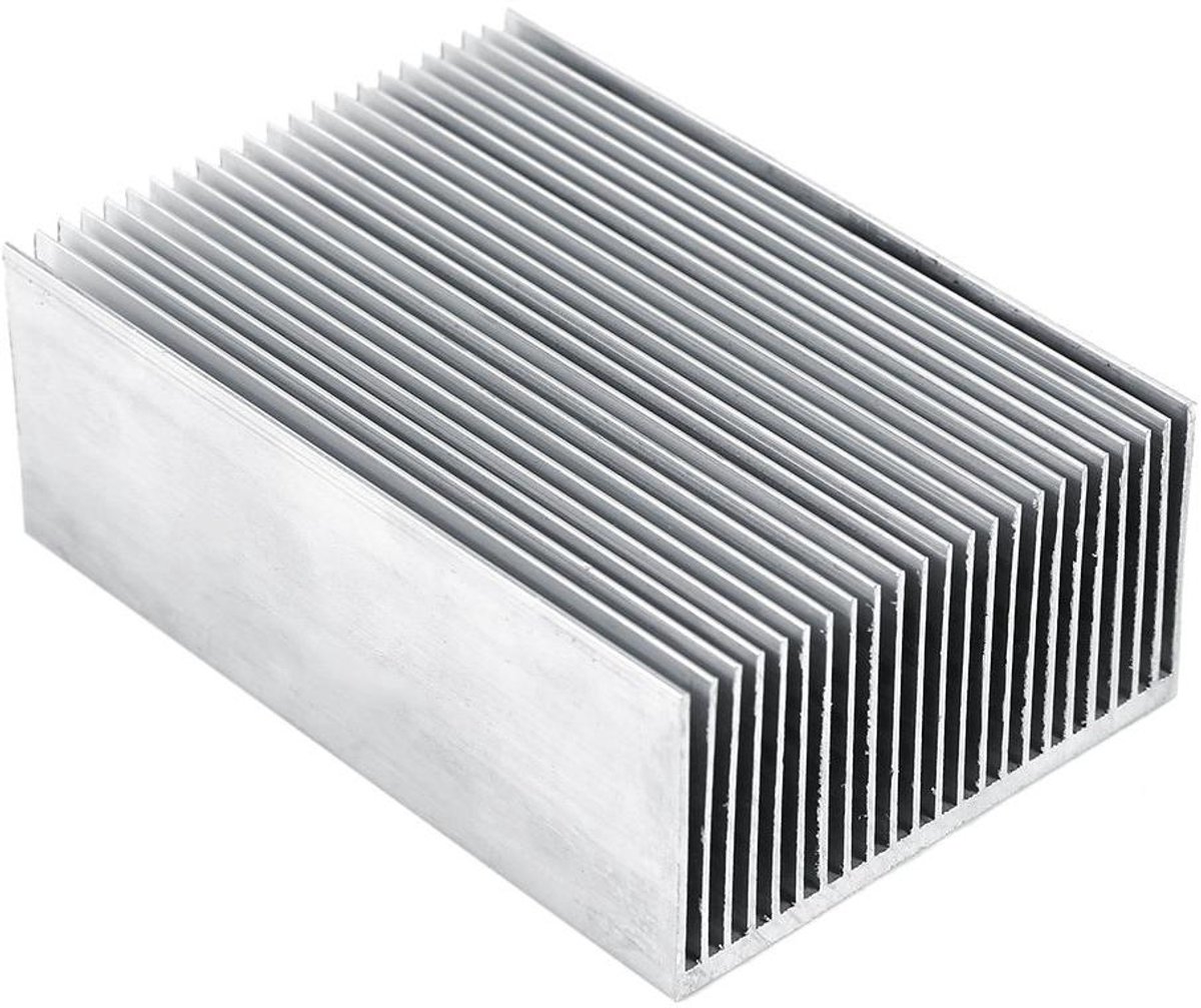 Aluminium Koellichaam - Warmteafvoer - Elektronica Koelen - Goede Warmtegeleidbaarheid - 100x69x36 mm - Zilver