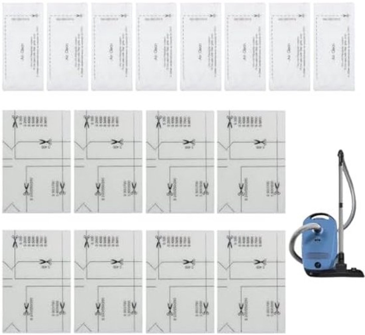 Set van 16 filters geschikt voor Miele stofzuiger, incl. Motorbeschermingsfilters