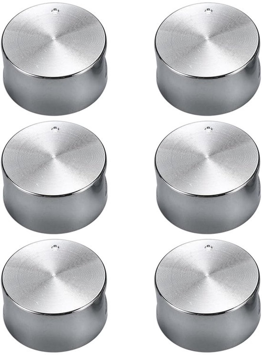 6 Ovenknoppen - Aluminium - Diameter 3,7 cm - Antislip Ontwerp