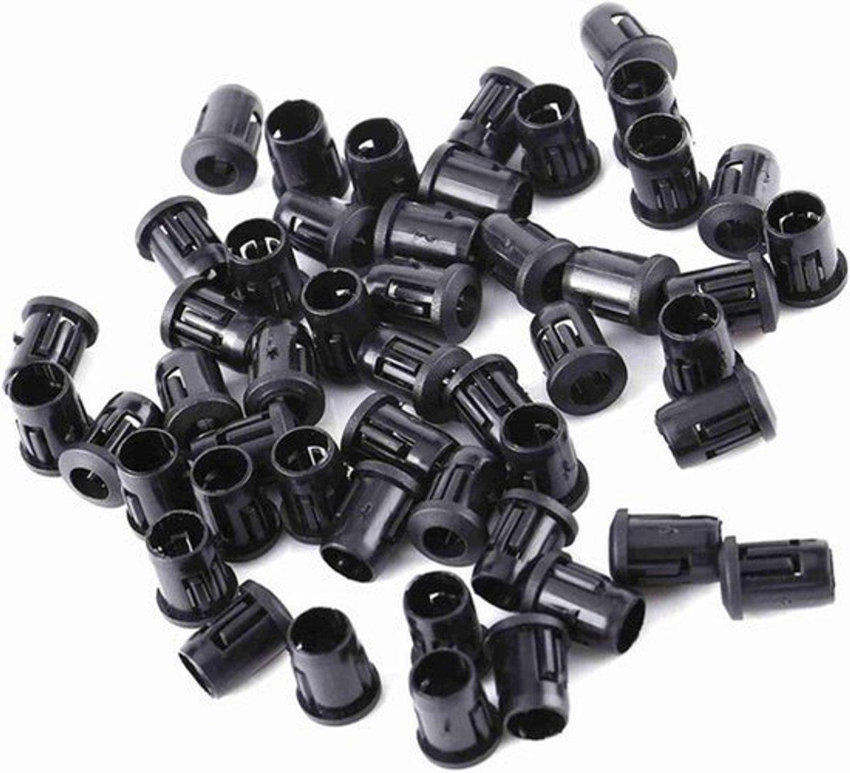 50 stuks FTVOGUE lichthouders shell kunststof lamphouders - diodehouder shell clip lunette montage - geschikt voor 3 mm, 5 mm, 8 mm, 10 mm led - houder paneel display zwart (5 mm / 0.2 inch)