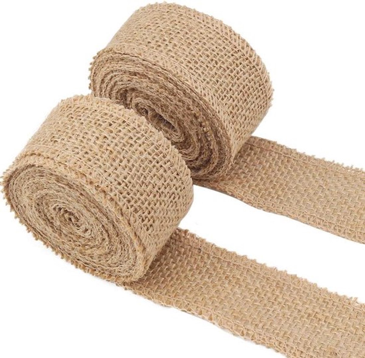 Hessisch lint - 2 rollen - 10 m - natuurlijke rustieke jute - linnen lint - ambachtelijke lint - geschenkverpakking - ambachten - 4 cm x 5 m/rol