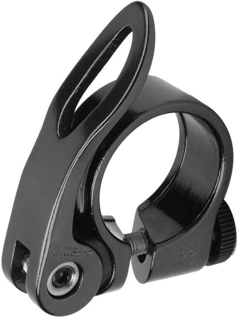 Snelle Aluminium Zadelklem 28.6mm voor Fietszadelpen - Zwart