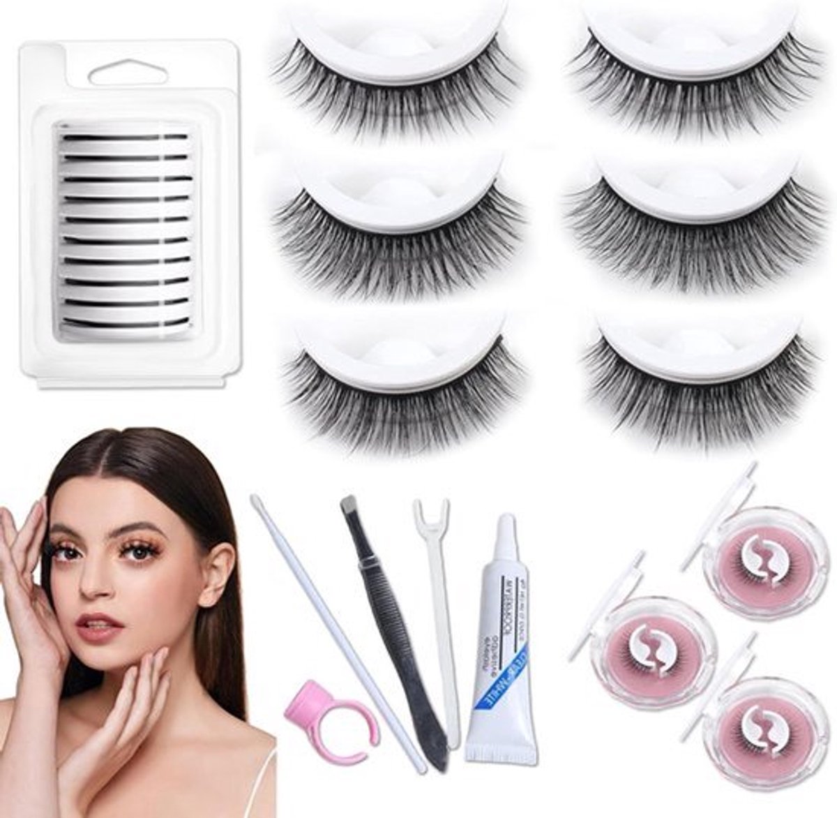Natuurlijke Look Valse Wimpers - Kattenoog Wispy Korte Supernatuurlijke Kruis Zachte Herbruikbare Nep Wimpers 10 Paren - Zelfklevend en Gemakkelijk aan te Brengen