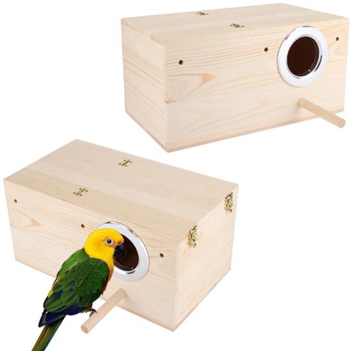 Parkieten Nestkast 34x19,5x17 cm - Houten Kweekkast voor Buiten - Duurzaam en Milieuvriendelijk