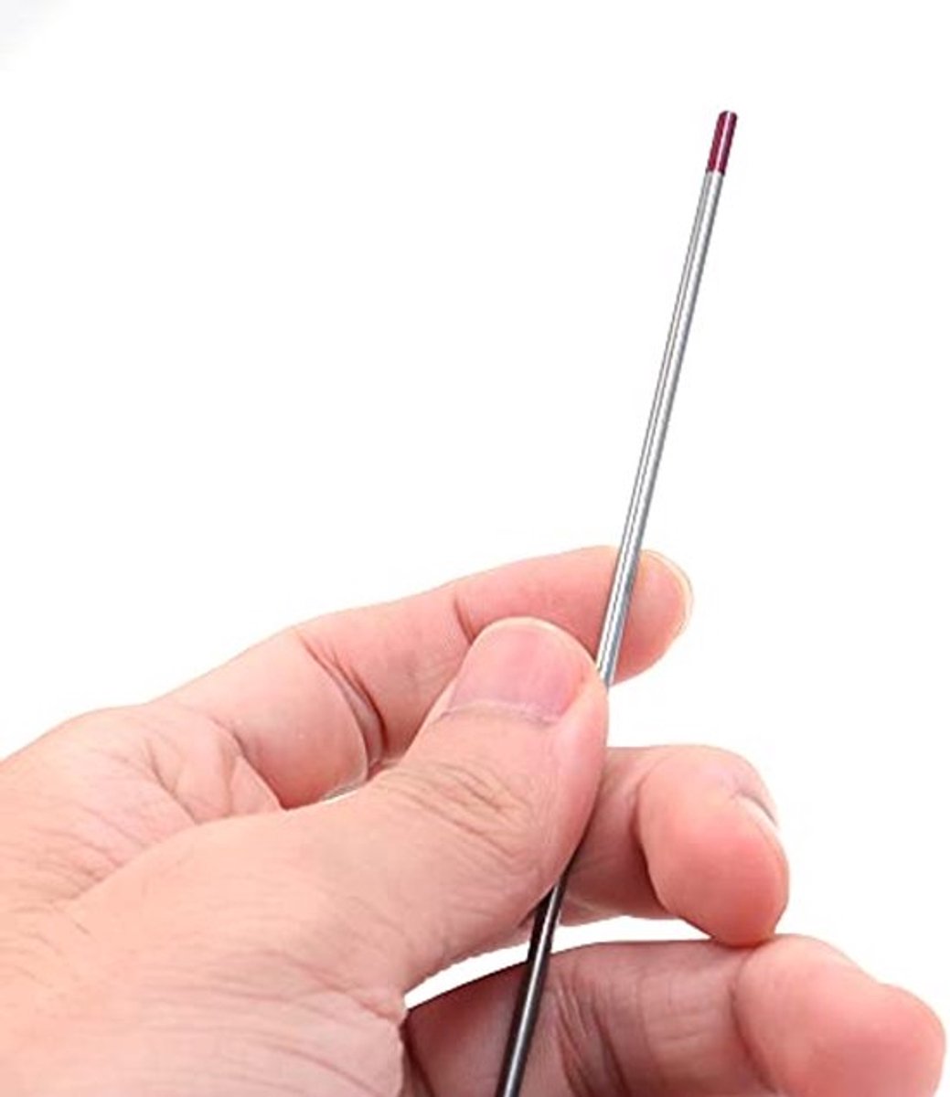 10 Pack TIG Lassen Tungsten Verdikt 3/32" WT20 (Rood) Verdiende Tungsten Elektroden-2.4x150mm