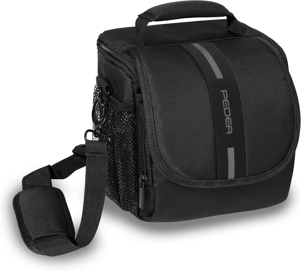 Thijox - DSLR Cameratas 'Essex' M - Fototas voor Spiegelreflexcamera's met Waterdichte Regenhoes, Draagriem en Accessoirevakken - Zwart/Grijs