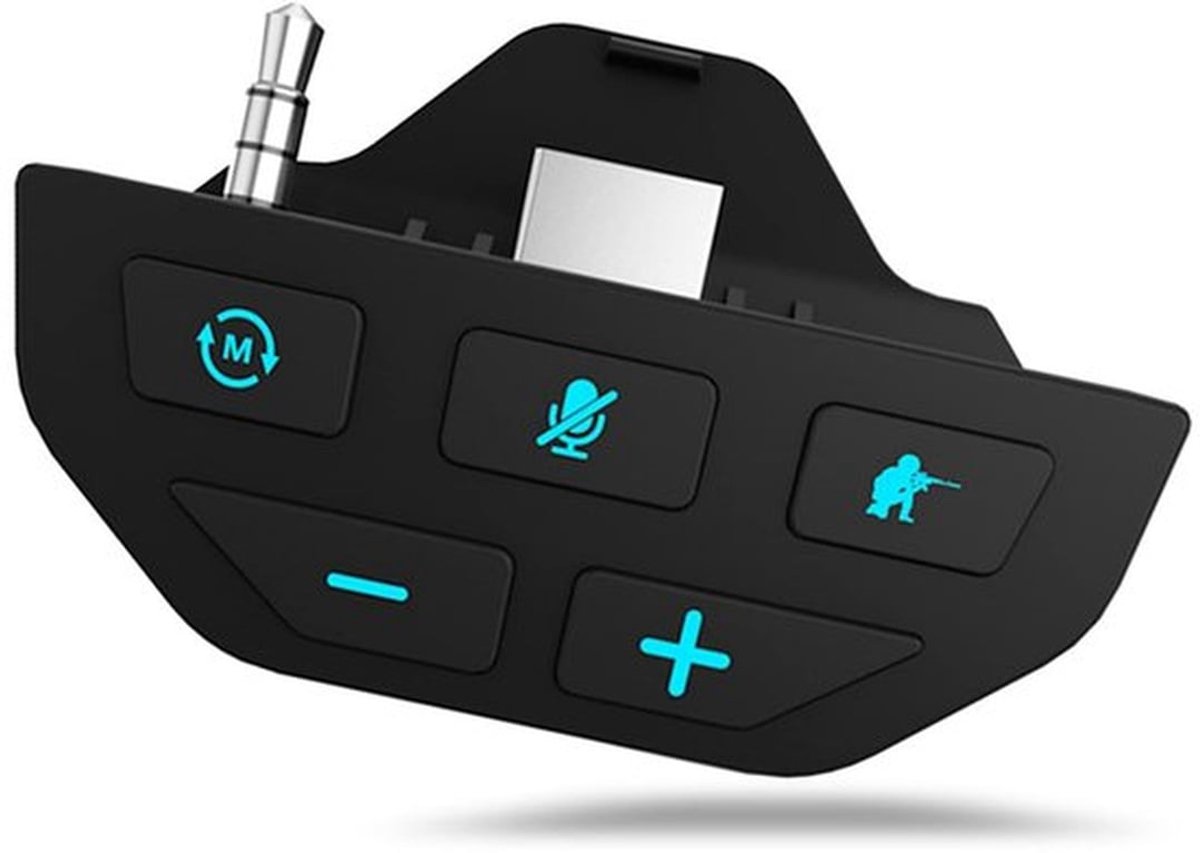 Headset Controller Sound Enhancer voor One, Stereo Dongle Headset Audio Adapter Hoofdtelefoon Converter (Zwart)