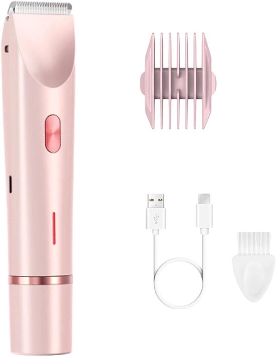 Elektrisch scheerapparaat voor dames - 2-in-1 elektrisch scheerapparaat - Trimmer - Epilator - Trimmer - Bikinilijntrimmer - Waterdicht - zachtehuid - moeiteloos - Zacht - Roze