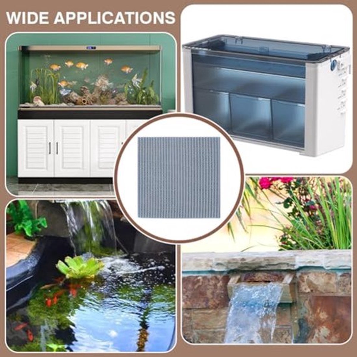 2-pack Aquarium Filter Media - 30 x 30 cm - 8-Lagen Sponsfilter