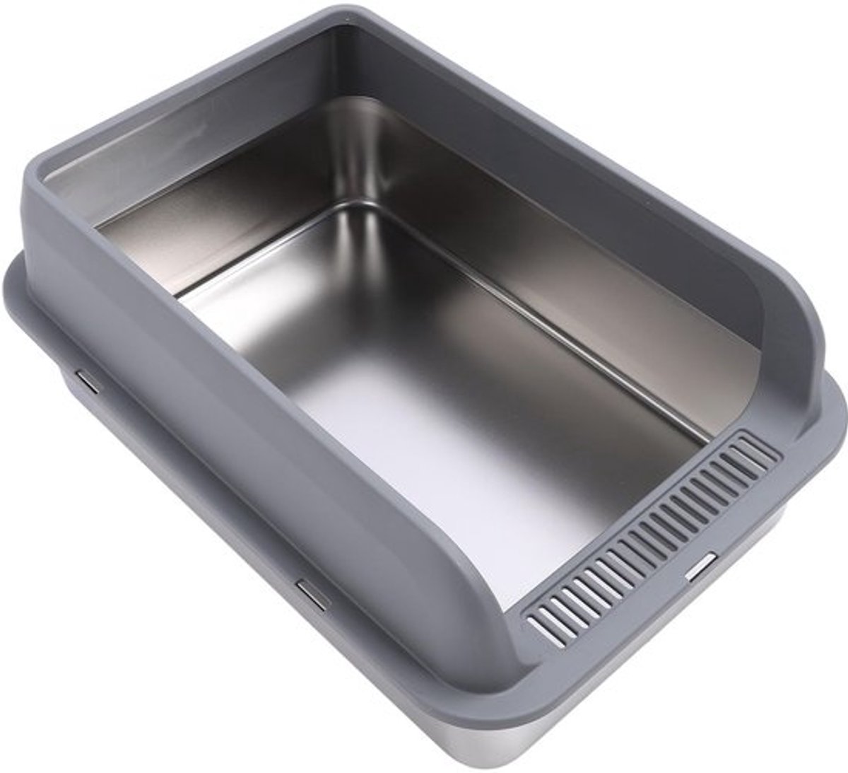 RVS Kattenbak, Hoge Zijkanten Afgedichte Metalen Kattenbak met Deksel, Geurcontrole, Gemakkelijk Schoon te Maken, Antispat Extra Grote Kattenbak voor Grote Katten
