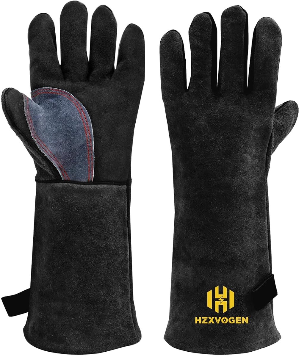 SnelShoppen - 14 inch Hittebestendige Lassen Handschoenen BBQ Grill Handschoenen voor Tig Mig Houtkachel Open Haard - Vrije Maat voor Mannen Vrouwen