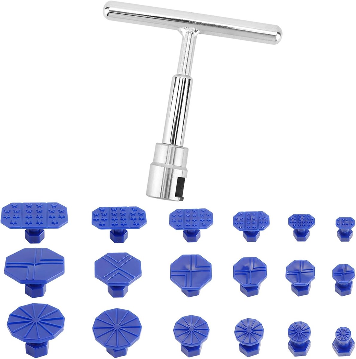 SnelShoppen - Dent Repair Kit Auto Deukverwijderaar Met 18 Stuks Suction Cups, T-Bar Voor Auto Metalen Oppervlakken, Duurzaam Materiaal, Handig In Geb