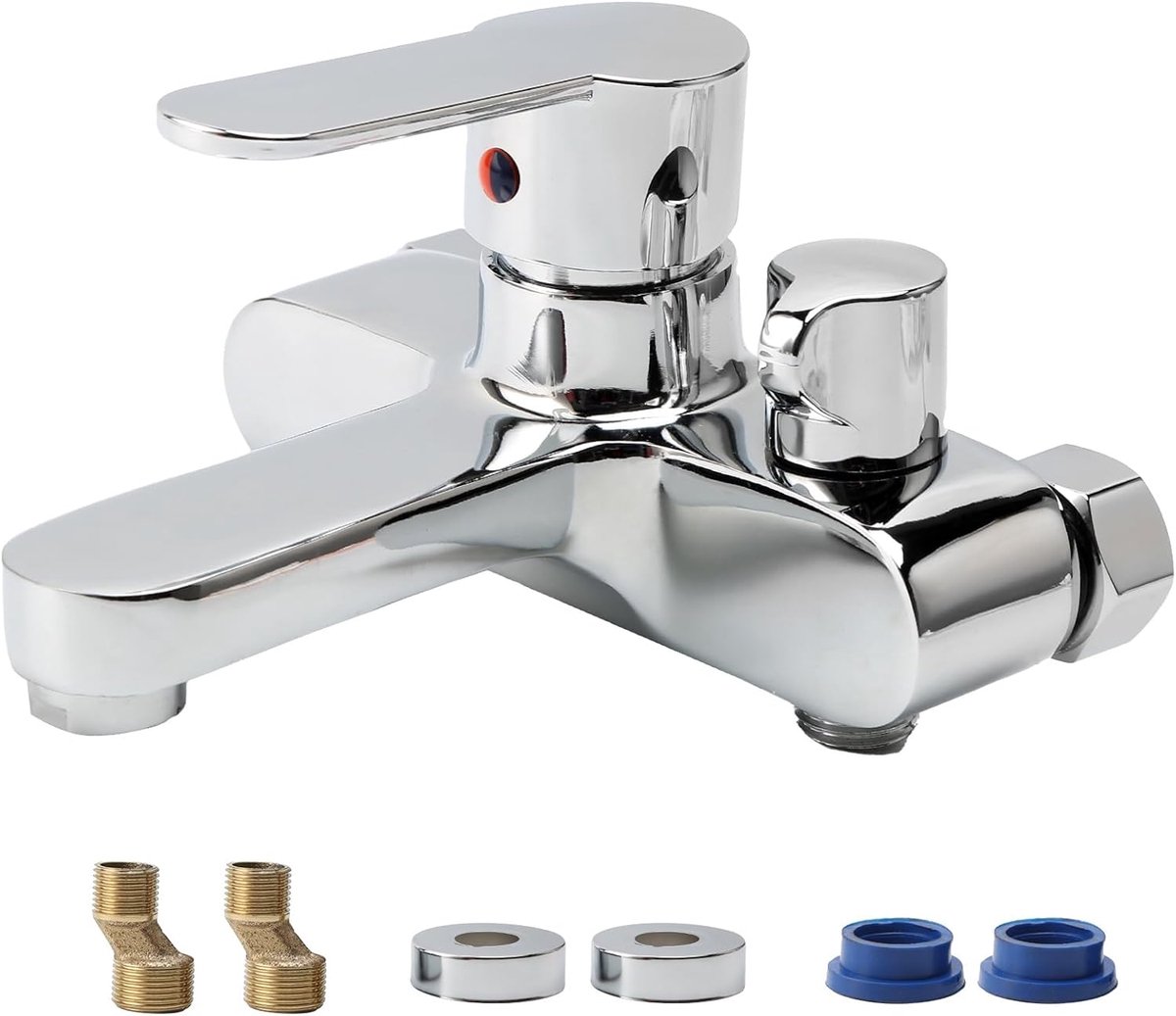 SnelShoppen - Wandkraan Keuken - Enkelvoudige Mengkraan - 1/2 Inch Spout - Koud en Warm Water - Duurzaam Alloy - Modern Design voor Keuken en Badkamer