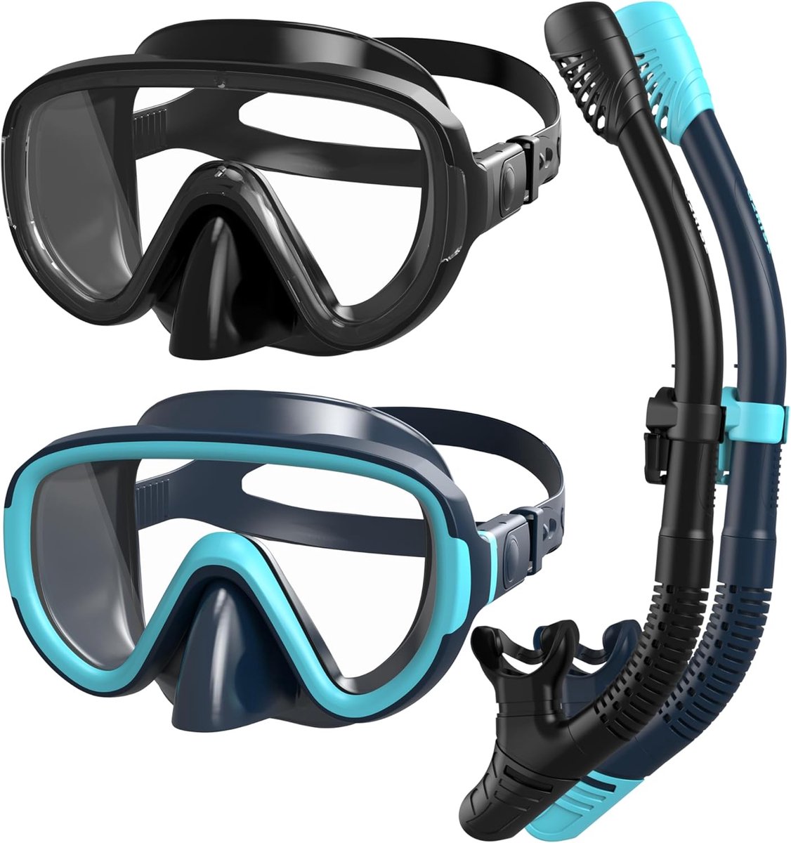SnelShoppen - Snorkel Set voor Volwassenen met Duikmasker en Droge Snorkel - Anti-Lek en Anti-Fog - Veilig en Comfortabel Snorkelen voor Mannen en Vro