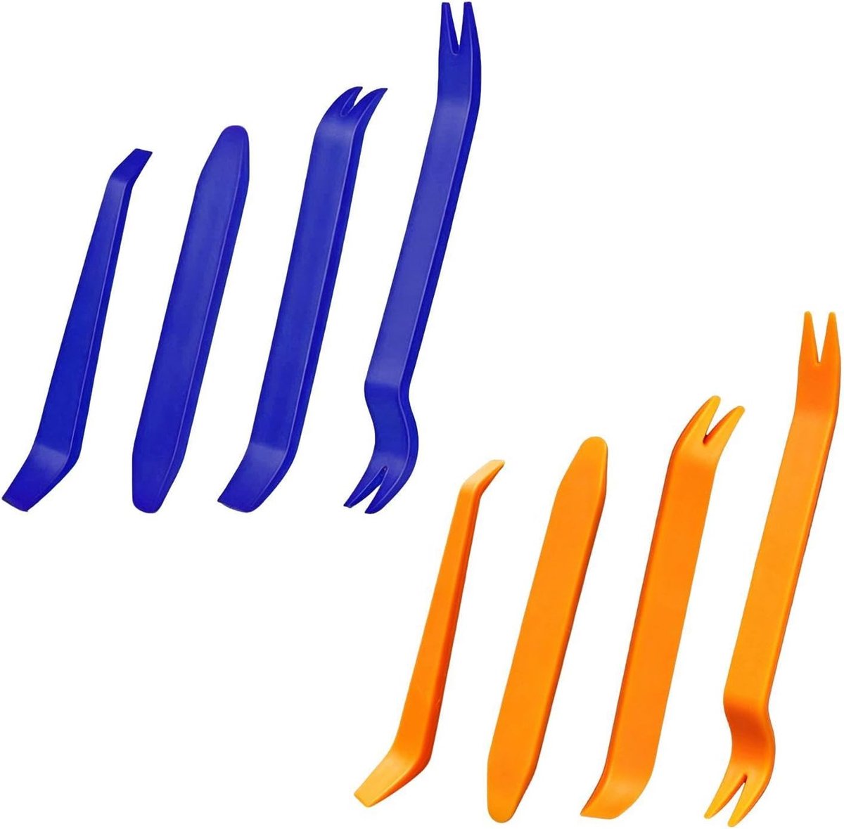 SnelShoppen - 8Pcs Auto Radio Demontage Tools, Duurzaam Plastic, Draagbaar, Arbeidsbesparend, Voor Auto Onderhoud en Reparatie, Geel en Blauw