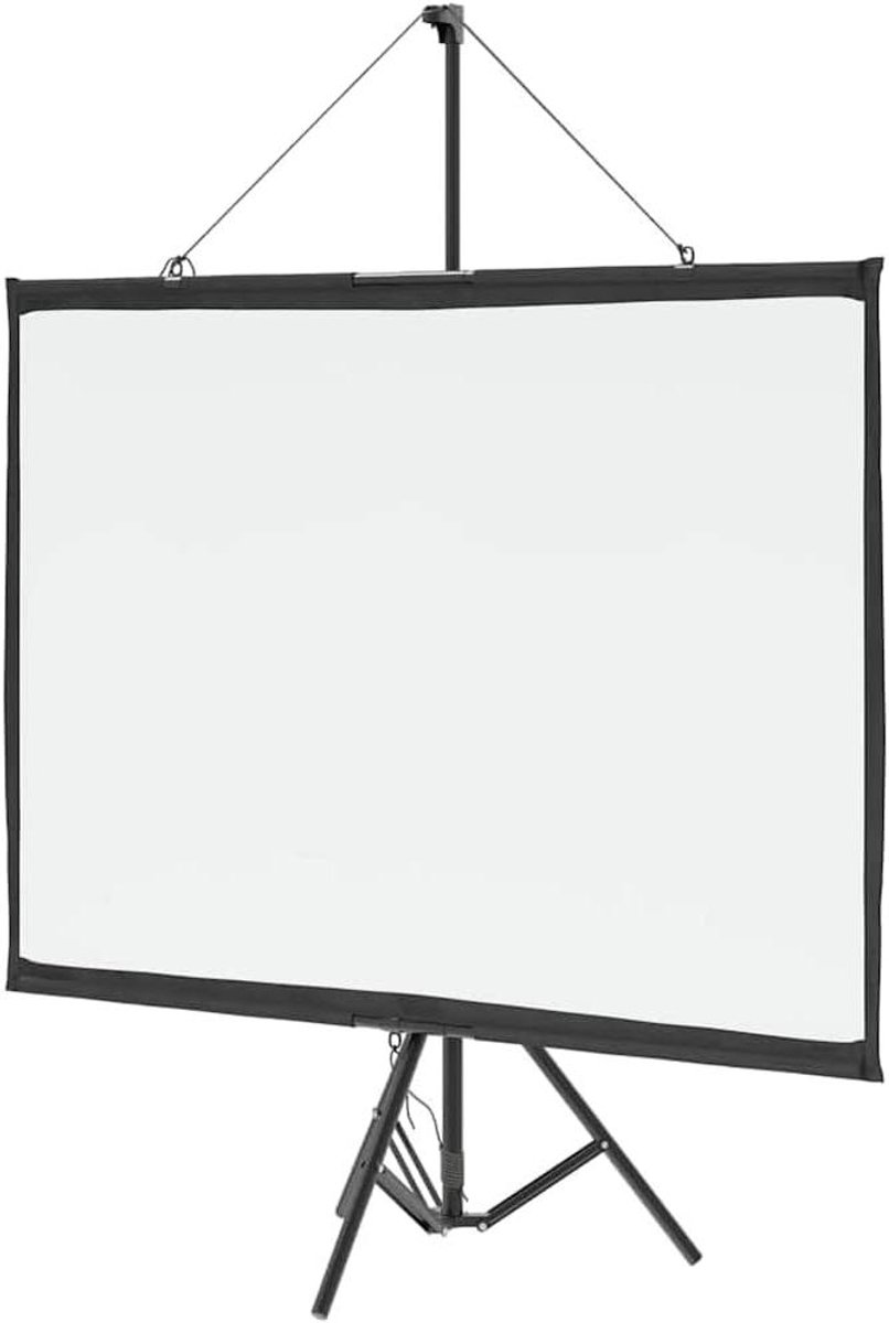 Projectiescherm met statief - Filmdoek - Thuisbioscoop presentaties - Gelijkmatige lichtverspreiding - 60 inch diagonaal - Mat wit