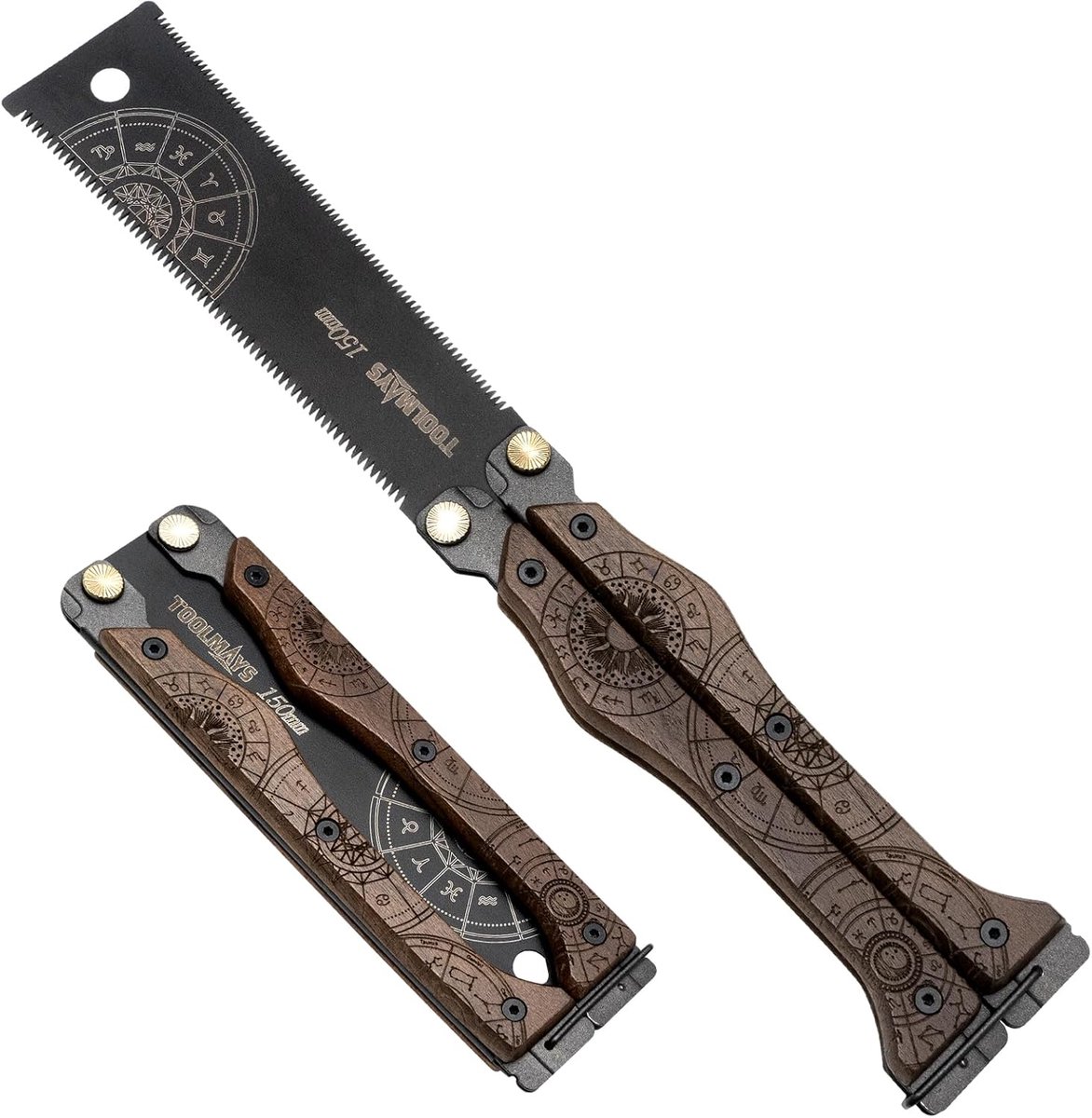 SnelShoppen - Japanse Snoeizaag 150mm Oopvouwbaar - Houtzaag met SK5 Blad en 13/15 TPI Dubbele Randen - Ergonomisch en Veilig voor DIY, Kamperen en Ho
