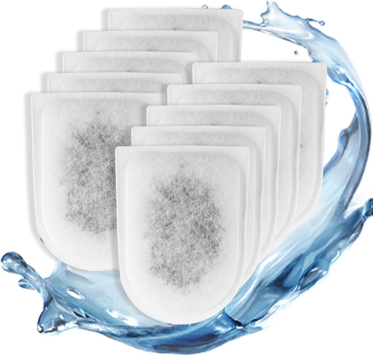 SnelShoppen - 10 Filterpads voor EasyCrystal Filter C600 - 4-Laags Filtertechnologie - Actieve Kool, Zeoliet en Katoen - Waterreiniging voor Aquaria -