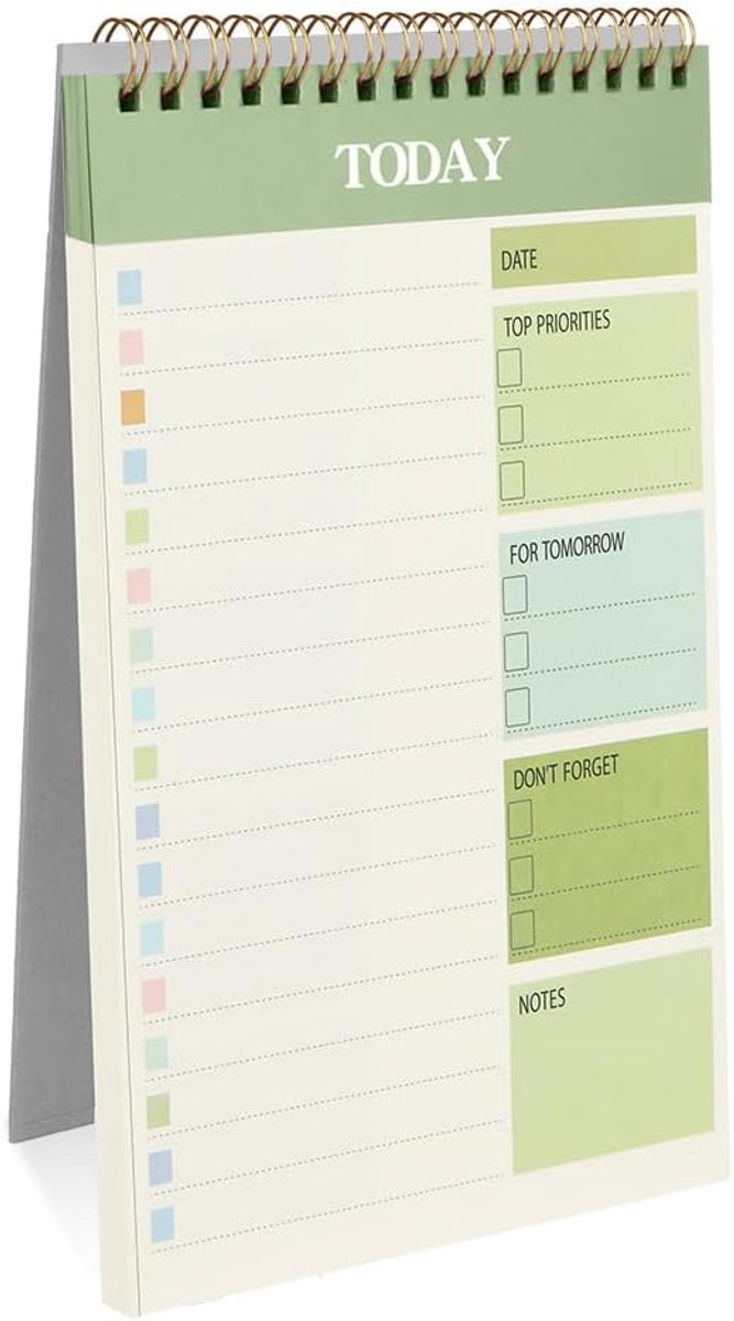Thijox - OFFCUP Wekelijkse Planner A5 - 52 Afscheurbare Vellen - Ongedateerde Weekplanner & To Do List Pad - Groen - Perfect voor Kantoor en School
