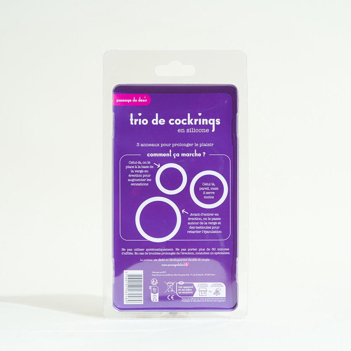 Trio cockrings van siliconen