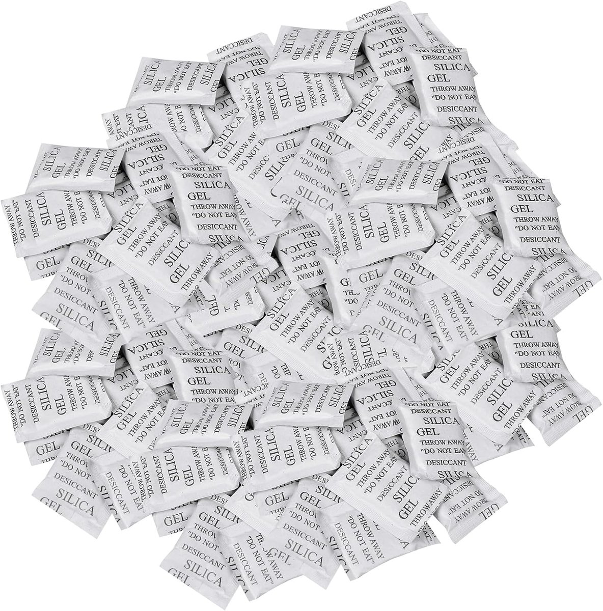 SnelShoppen - Silica Gel Zakjes 100 x 1 g, Vochtabsorberende Desiccant Zakjes voor Keuken, Camping, Kleding, Voorkom Schimmel en Geuren, Ideaal voor B