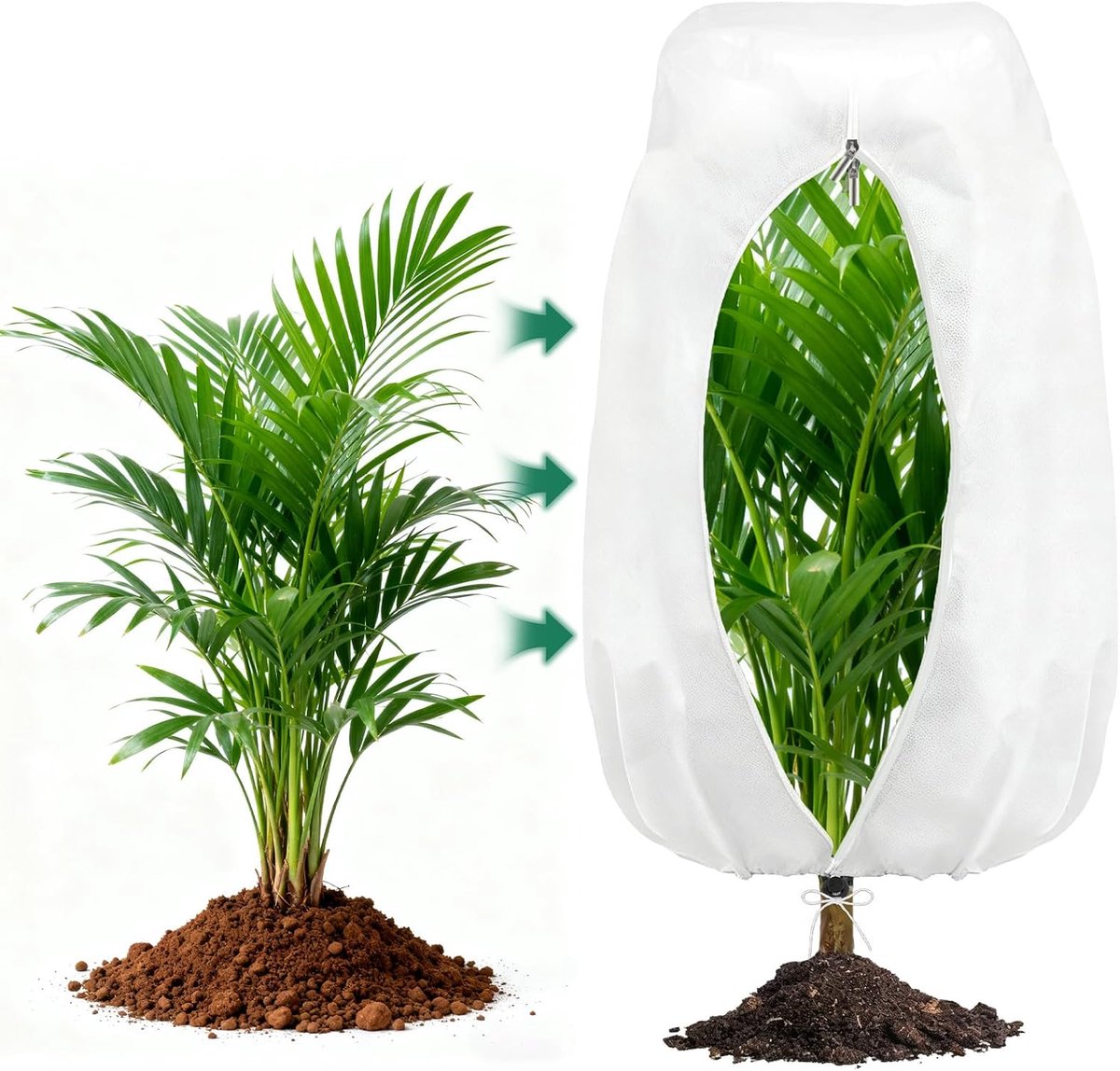 SnelShoppen - Plantbeschermkap - Winterbescherming voor Planten met Trekkoord en Rits - Tuin Beschermingstarpulin - Fleece Stof - Bescherming tegen Ko
