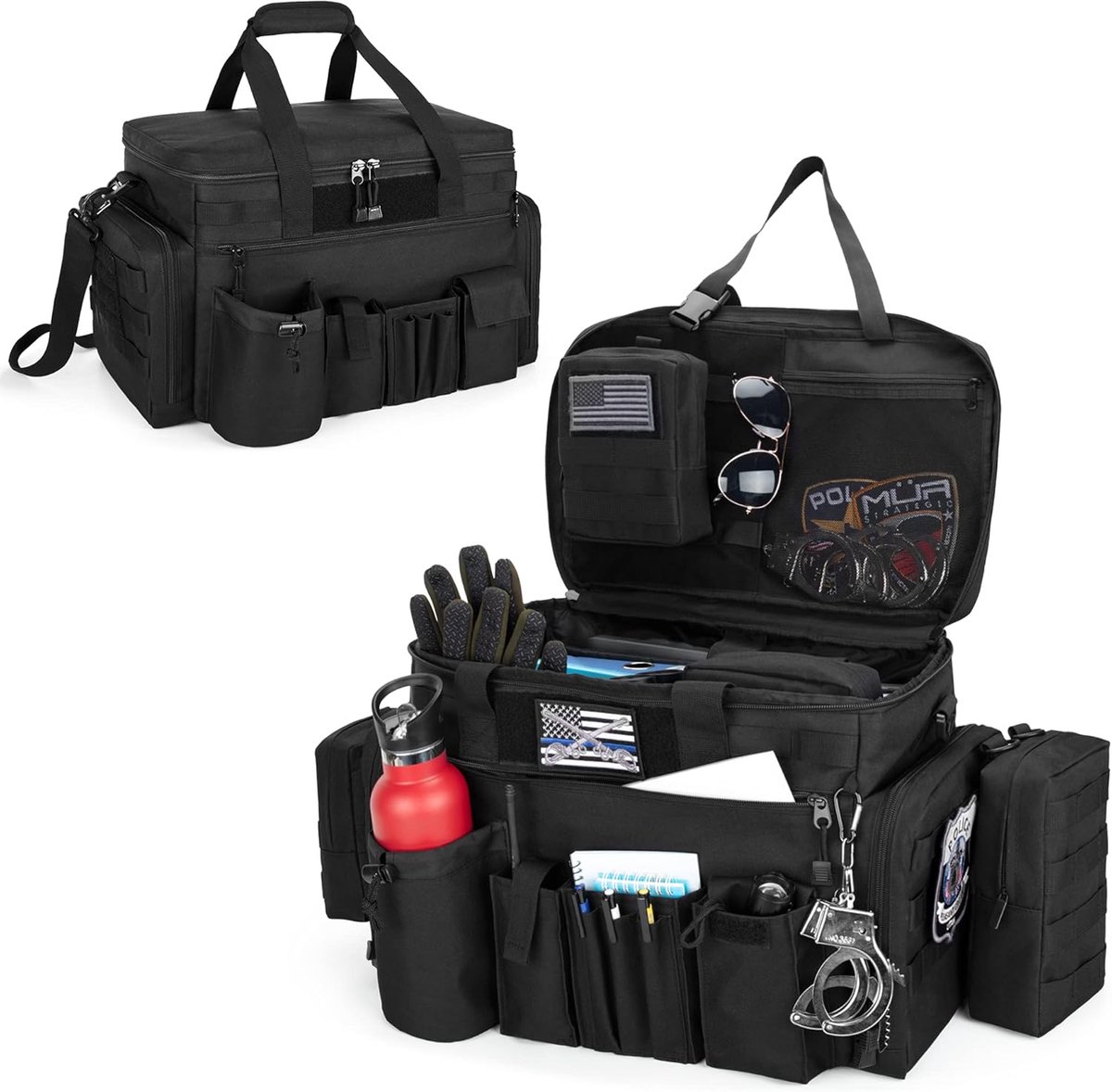SnelShoppen - Trunab Politie Tas, Tactische Molle Tas, Patrouille Tas, Auto Zitting Organizer, Militaire Reis Tas met Schouderband, Laptop Compartment